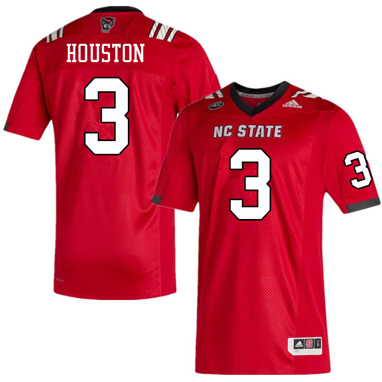 Men #3 Jordan Houston NC State Wolfpack College Football Jerseys Sale-Red - Click Image to Close